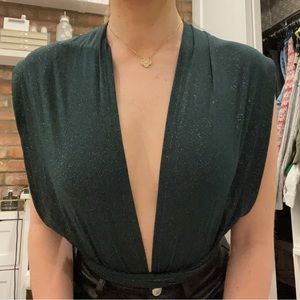 Green shimmery bodysuit S/M